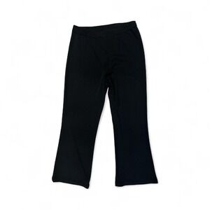 Misook Black Cropped Wide‎ Leg Pants Women's Acrylic Size Medium